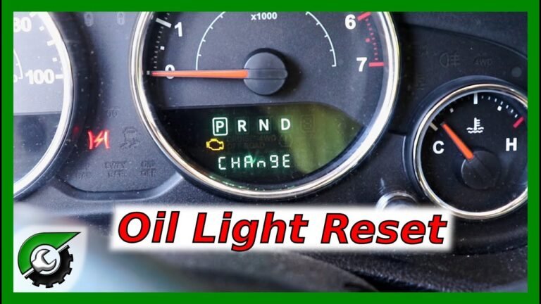 How To Reset Change Oil Light On Jeep Wrangler 3